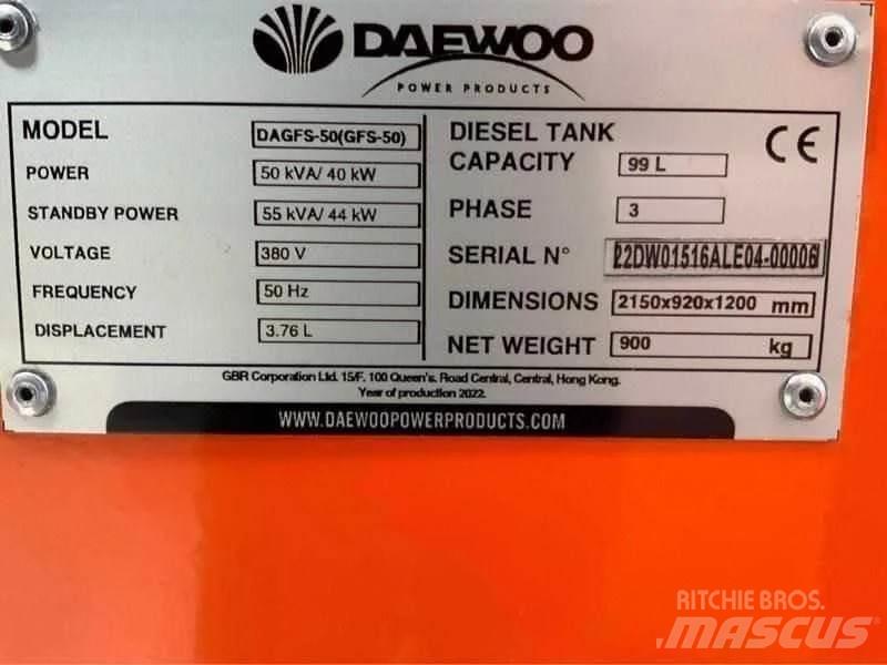Daewoo DAGFS-50 Dyzeliniai generatoriai