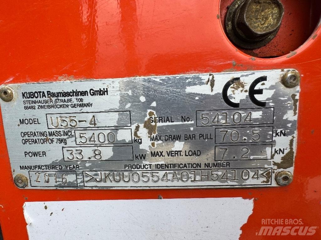 Kubota U 55-4 Mini ekskavatoriai < 7 t