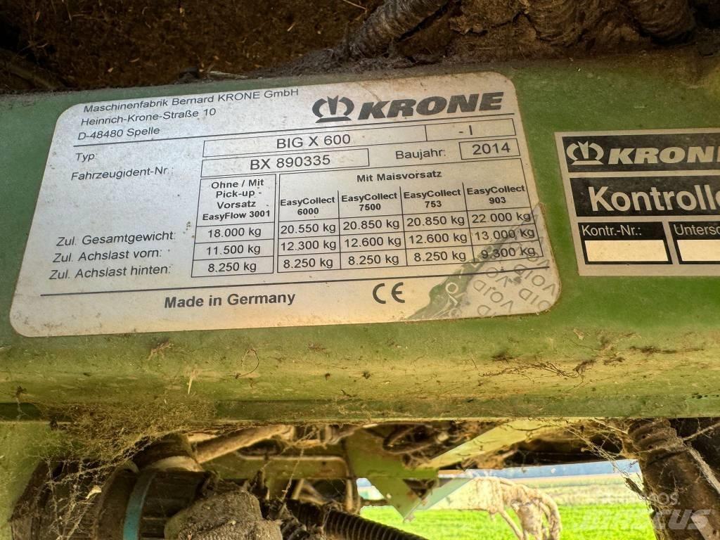 Krone Big X 600 Pašarų ruošimo technika