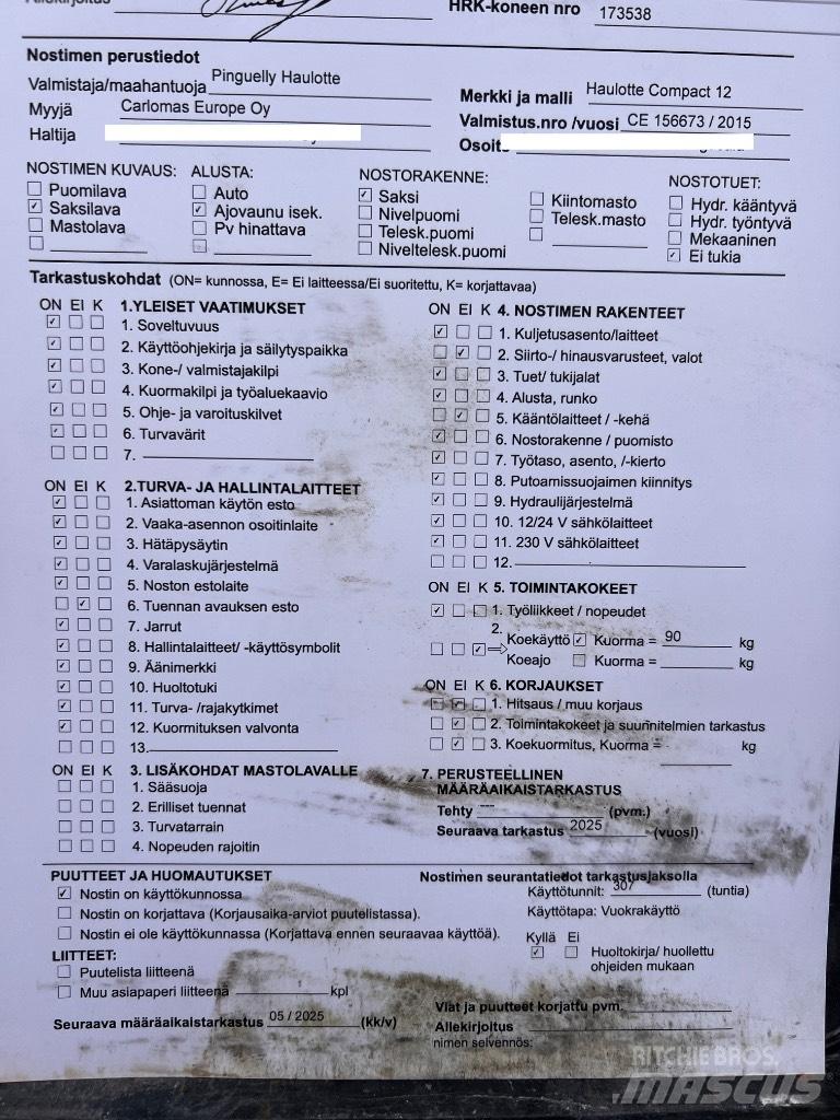 Haulotte Compact 12 Žirkliniai keltuvai