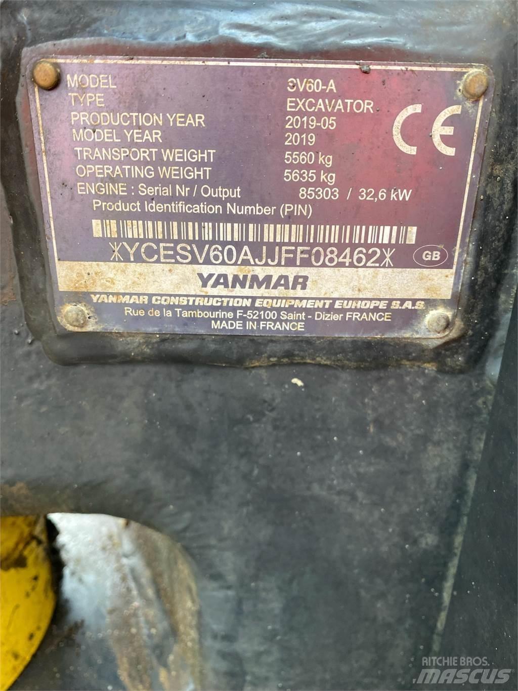 Yanmar SV60 Mini ekskavatoriai < 7 t