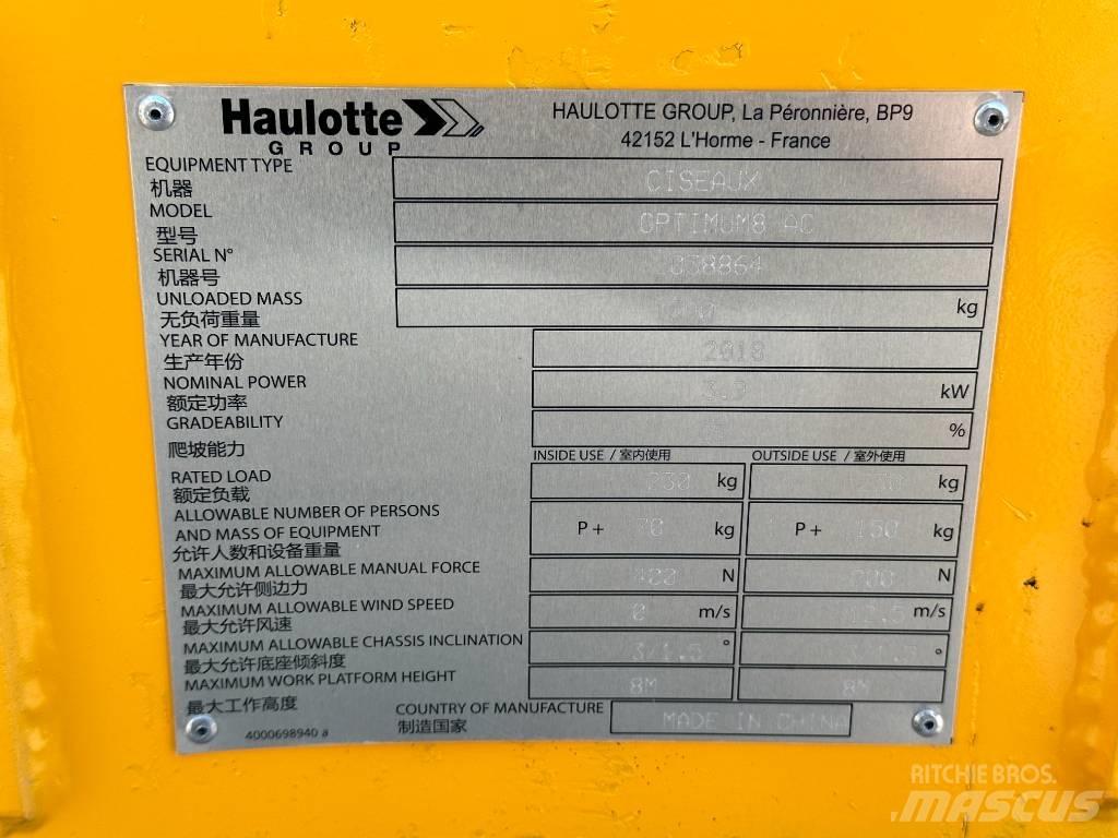 Haulotte OPTIMUM 8 Žirkliniai keltuvai