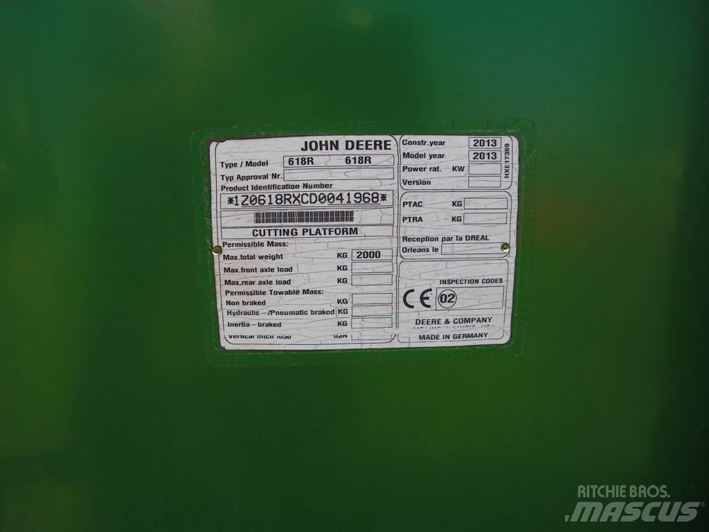 John Deere 618 R Derliaus nuėmimo kombainų galvos