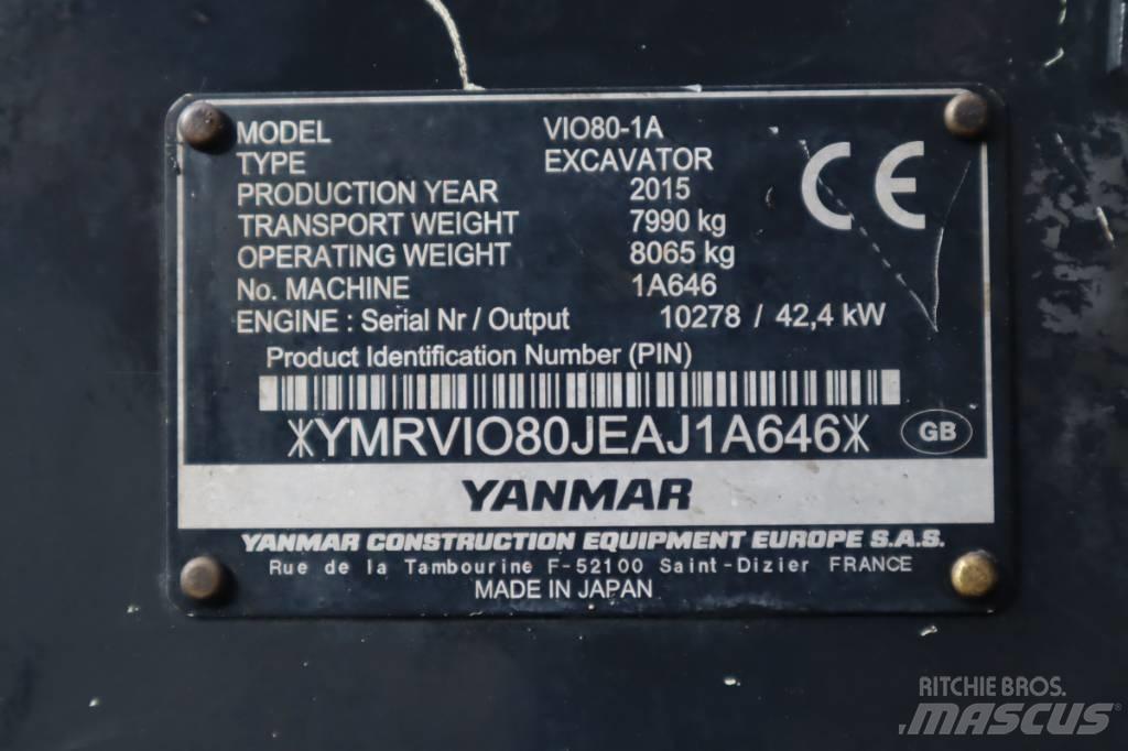 Yanmar VIO80-1A Vidutinės galios ekskavatoriai 7-12 t