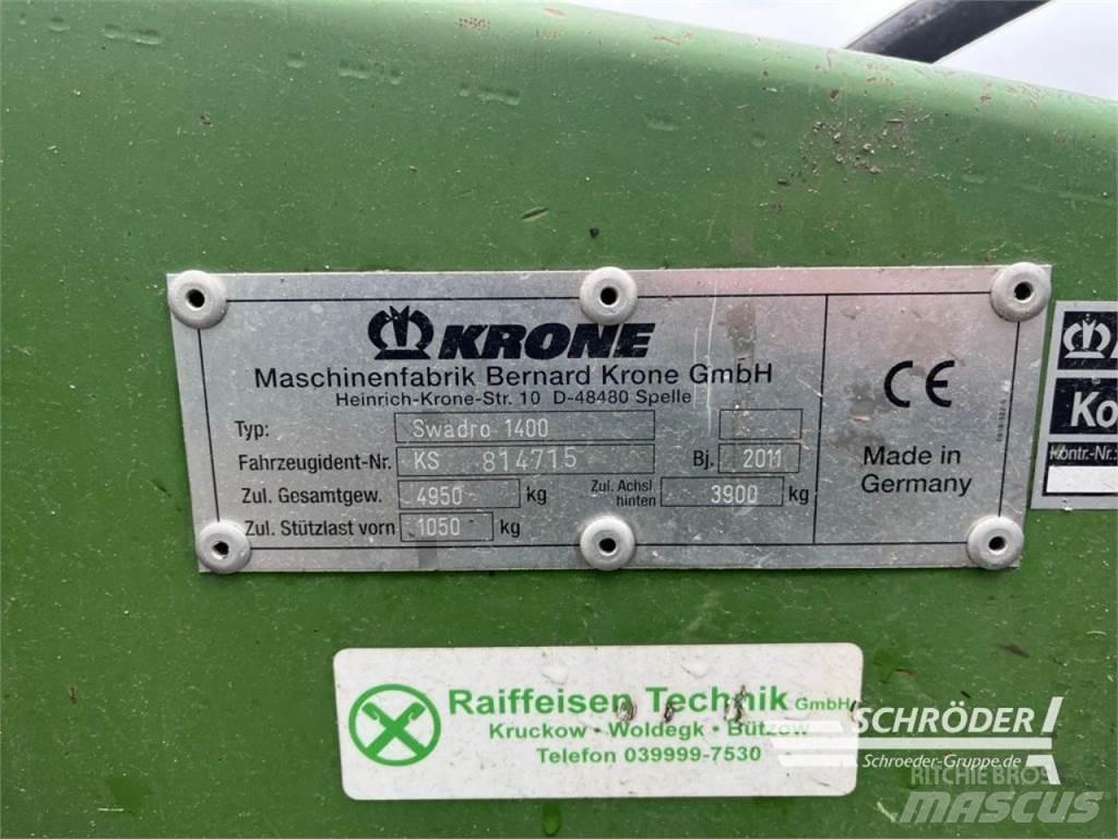 Krone SWADRO 1400 Pradalges formuojantys padargai