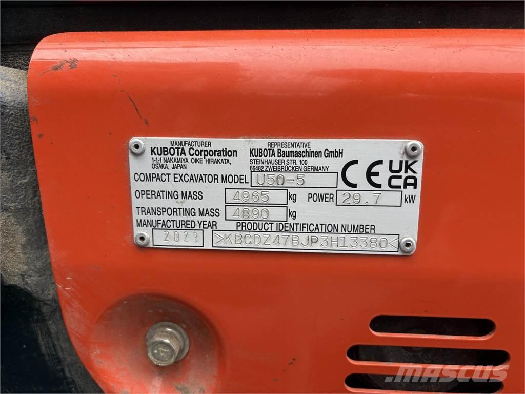 Kubota U50-5 Mini ekskavatoriai < 7 t