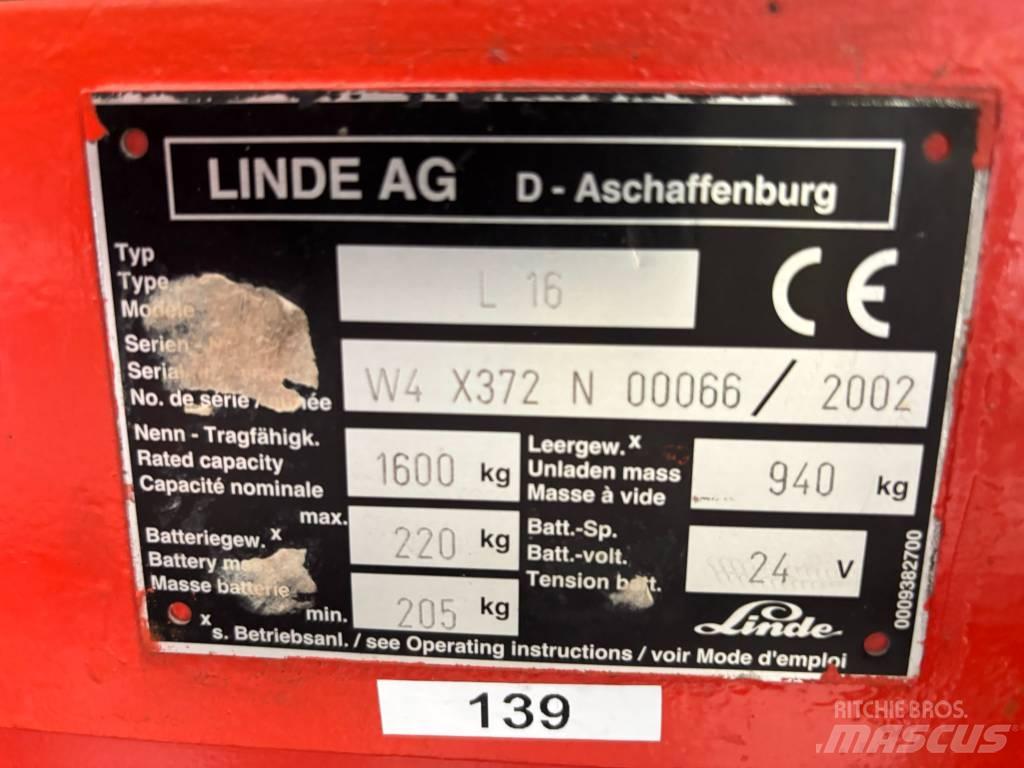 Linde L16 Rankiniai vėžimėliai