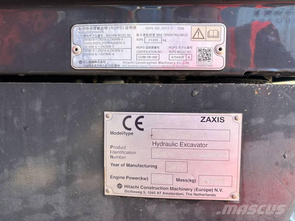 Hitachi ZX 190 LC-6 Vikšriniai ekskavatoriai