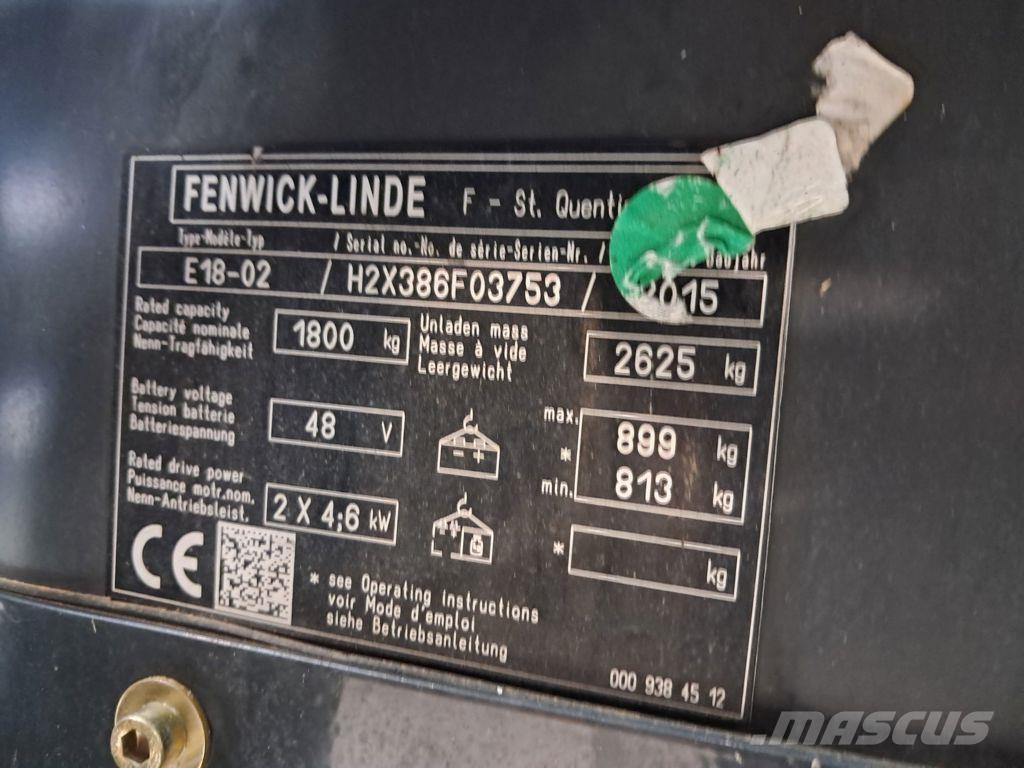 Linde E18-02 Elektriniai šakiniai krautuvai