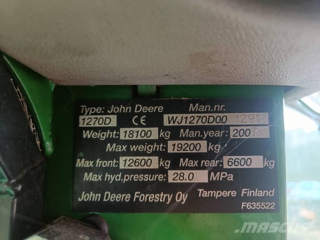 John Deere 1270 D Miško technika (Harvesteriai)