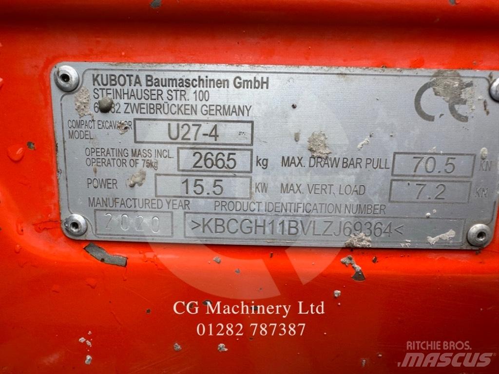 Kubota U 27-4 Mini ekskavatoriai < 7 t