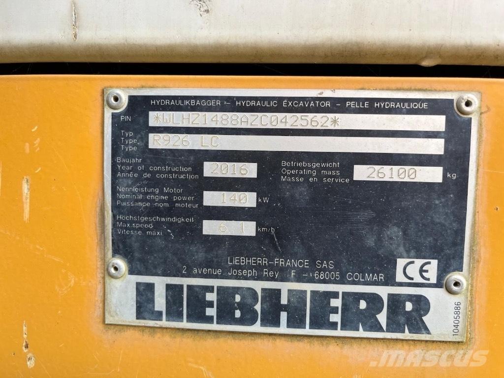 Liebherr 926 Vikšriniai ekskavatoriai