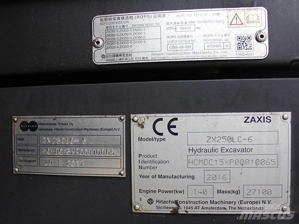 Hitachi ZX 250 LC-6 Vikšriniai ekskavatoriai