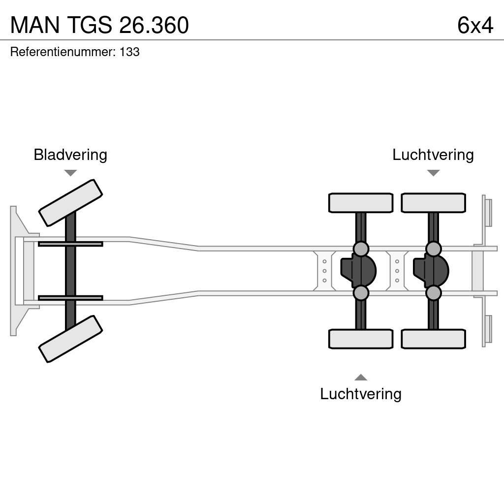 MAN TGS 26.360 Sunkvežimiai su keliamuoju kabliu