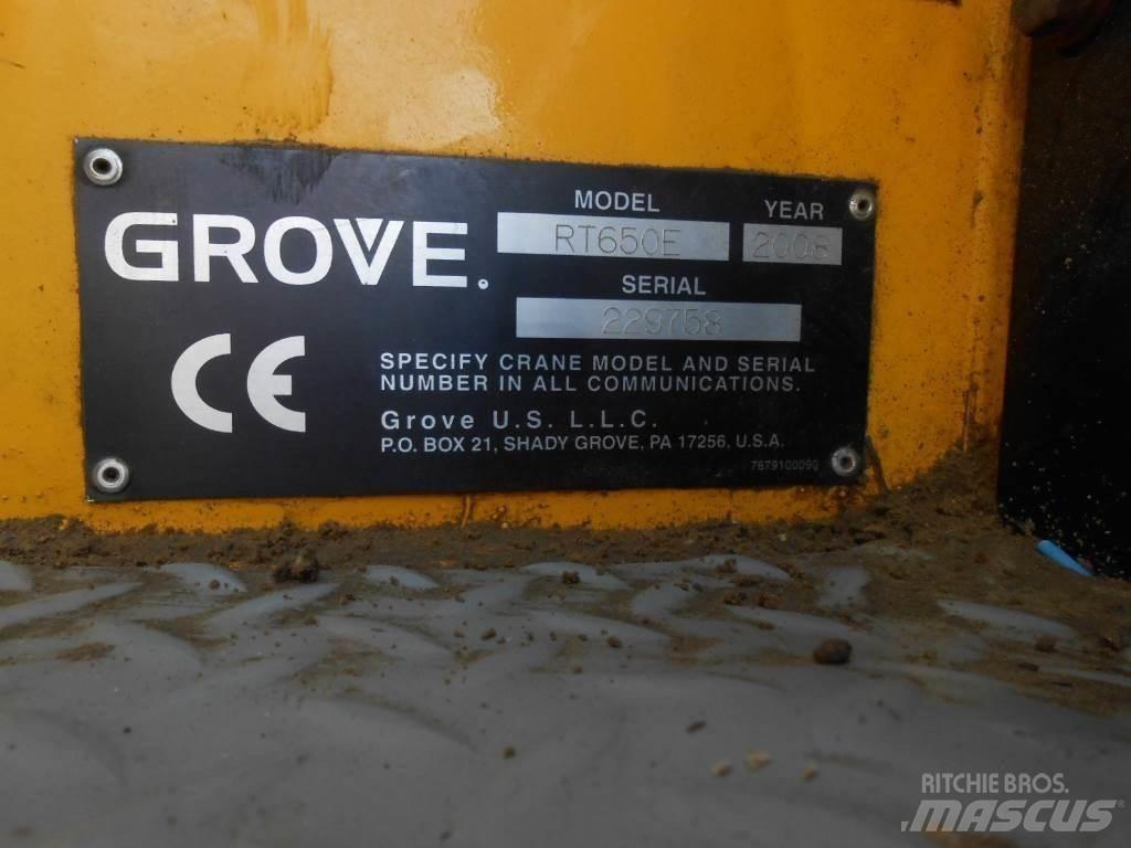 Grove RT 650 E Neapdoroto reljefo kranai