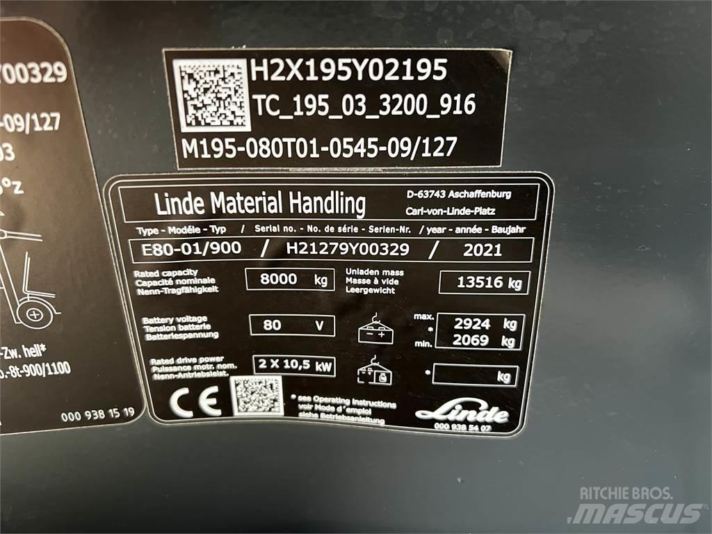 Linde E80/900 Elektriniai šakiniai krautuvai