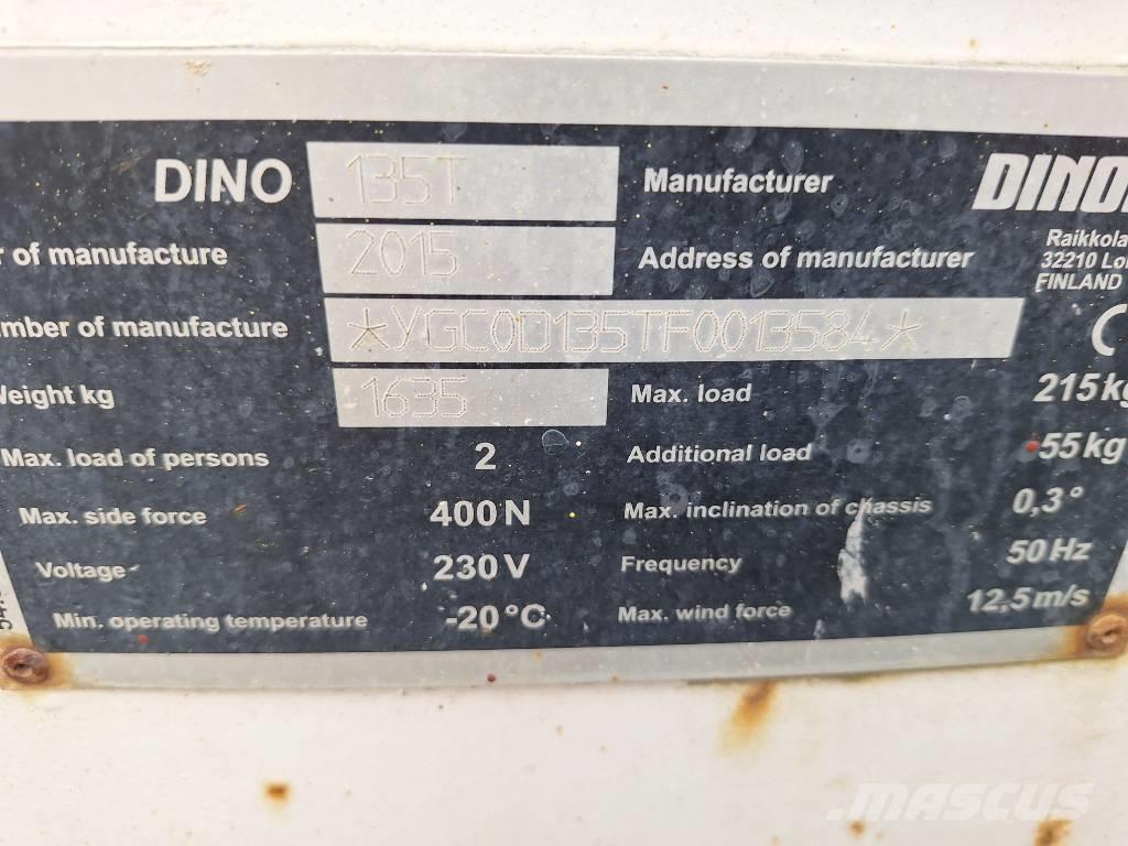 Dino 135 T Ant priekabų montuojamos kėlimo platformos