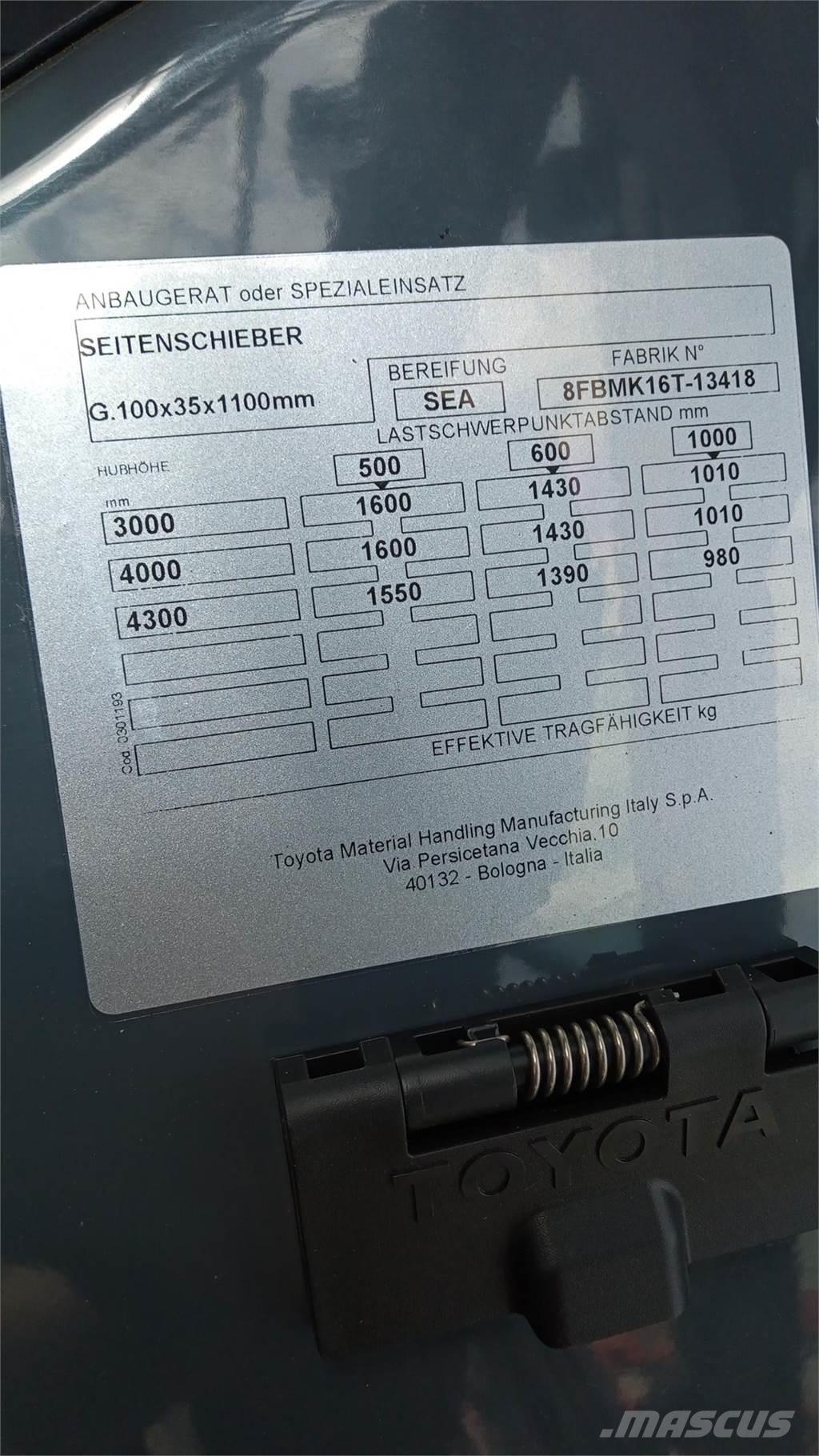 Toyota 8FBMK16T Elektriniai šakiniai krautuvai