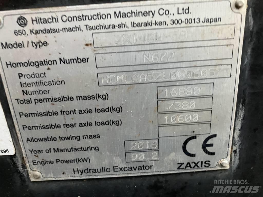 Hitachi ZX140-5B Ratiniai ekskavatoriai