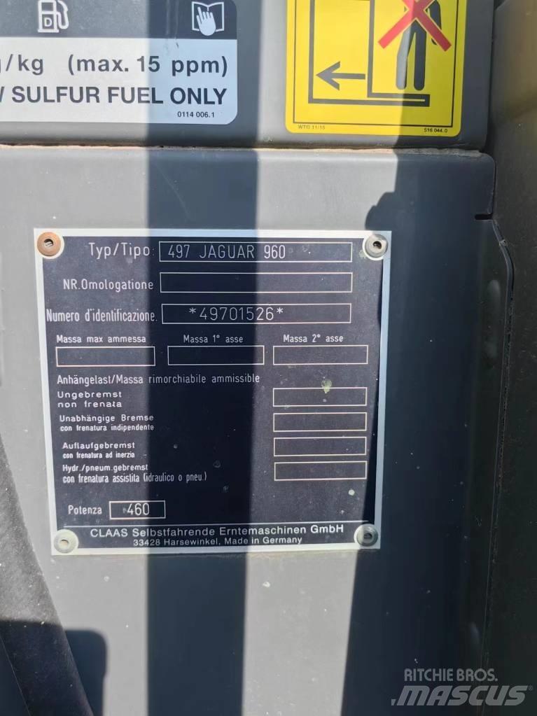 CLAAS Jaguar 960 4WD Pašarų ruošimo technika