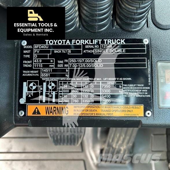 Toyota 8FD40U Dyzeliniai krautuvai