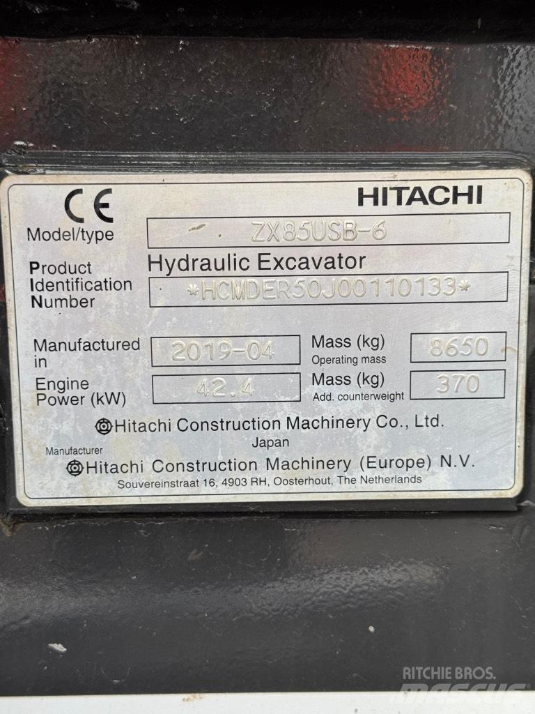 Hitachi ZX 85 US B-6 Vidutinės galios ekskavatoriai 7-12 t