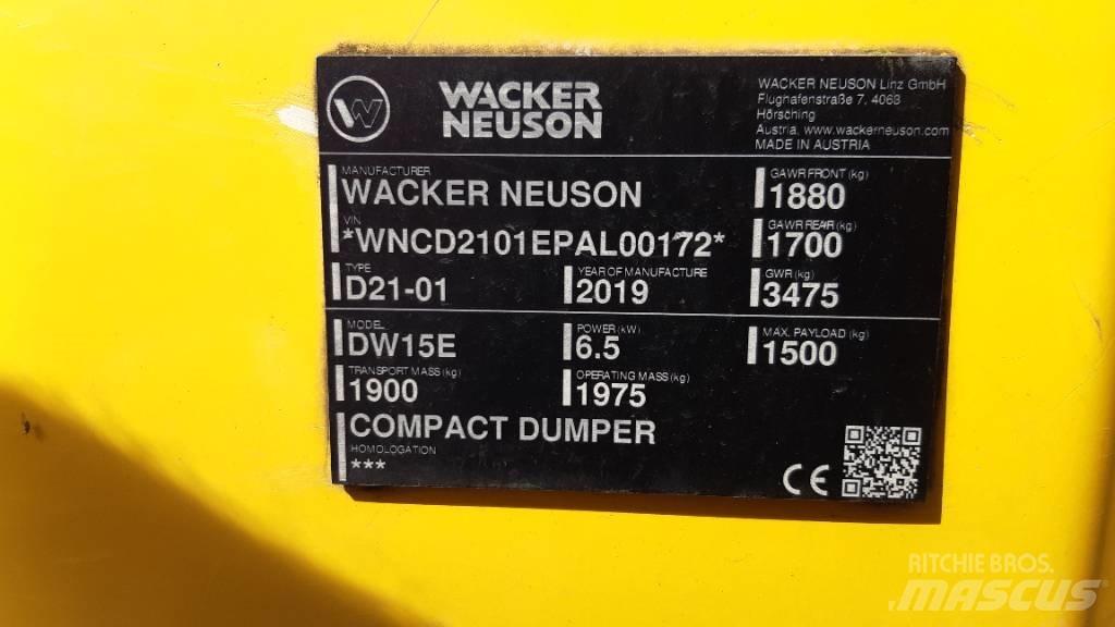 Wacker Neuson DW15e Statybiniai savivarčiai sunkvežimiai