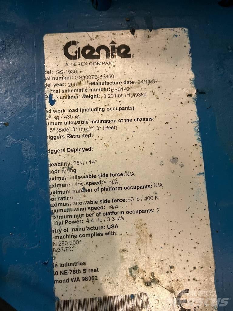 Genie GS 1930 Žirkliniai keltuvai
