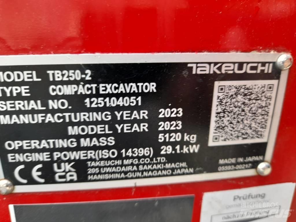 Takeuchi TB 250-2 Mini ekskavatoriai < 7 t