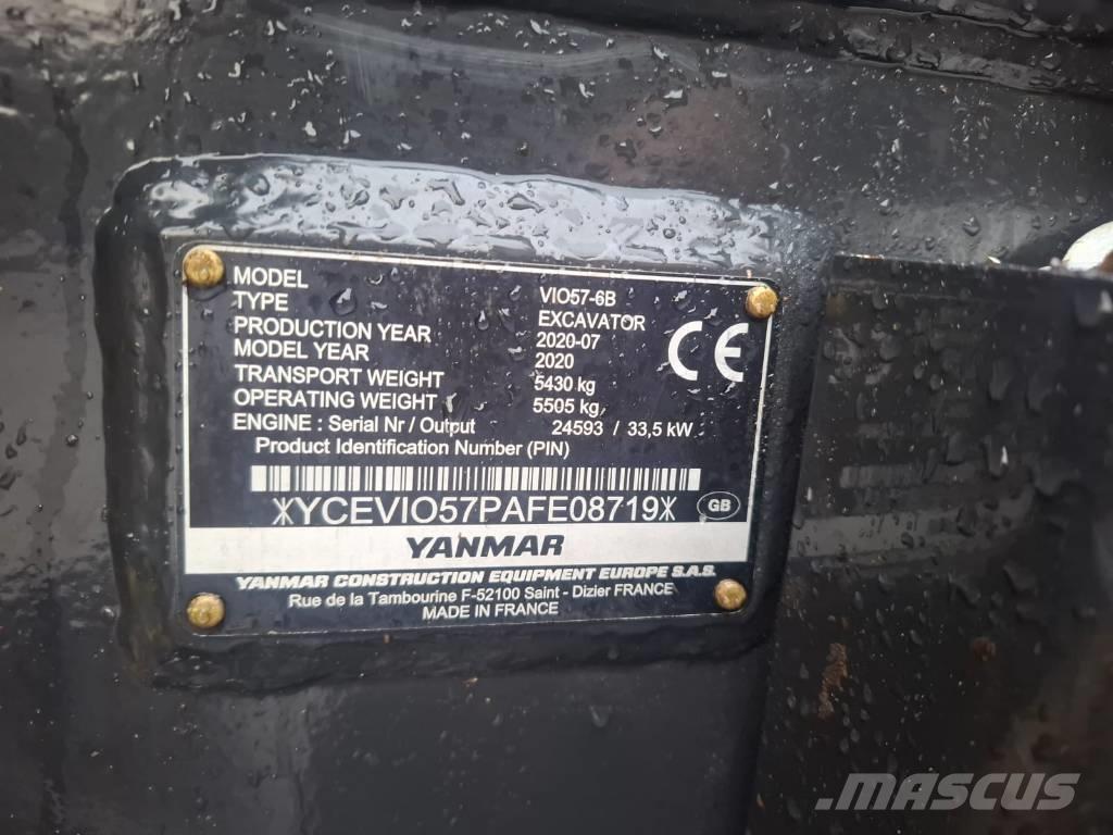 Yanmar Vio 57-6B Mini ekskavatoriai < 7 t