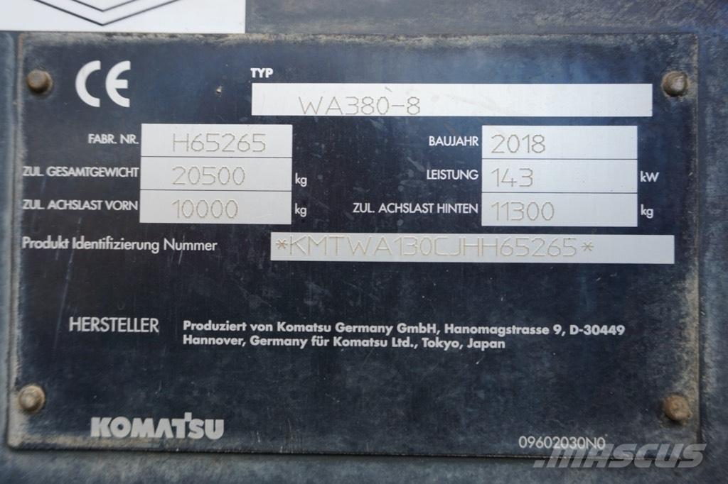 Komatsu WA 380-8 Naudoti ratiniai krautuvai