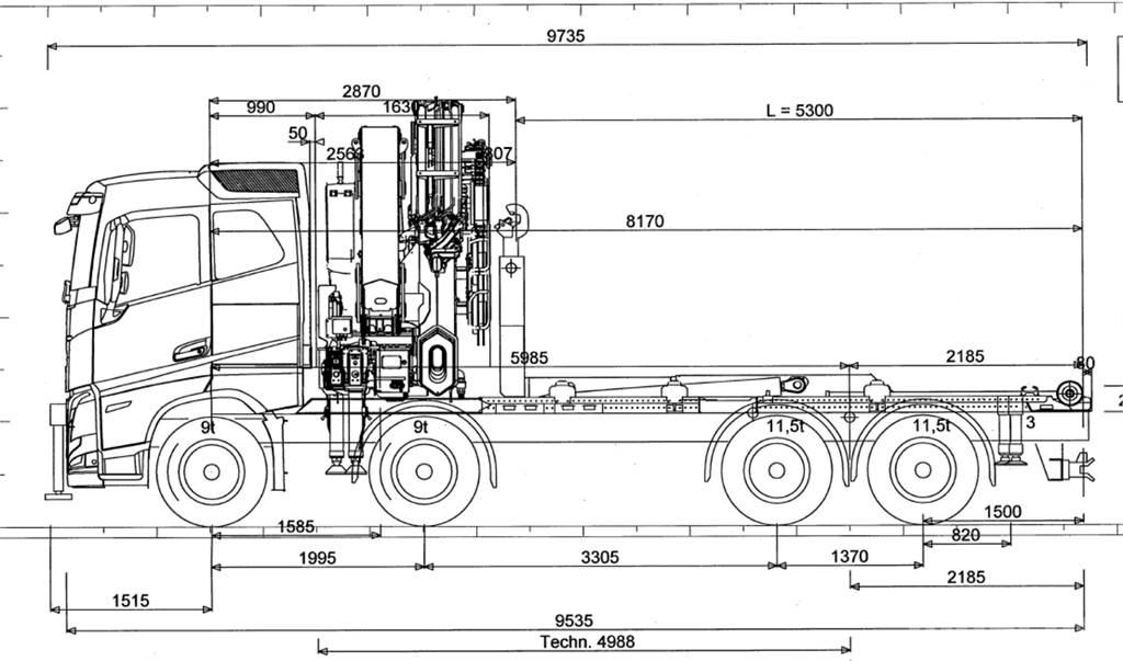 Volvo FH 540 8X4 Automobiliniai kranai