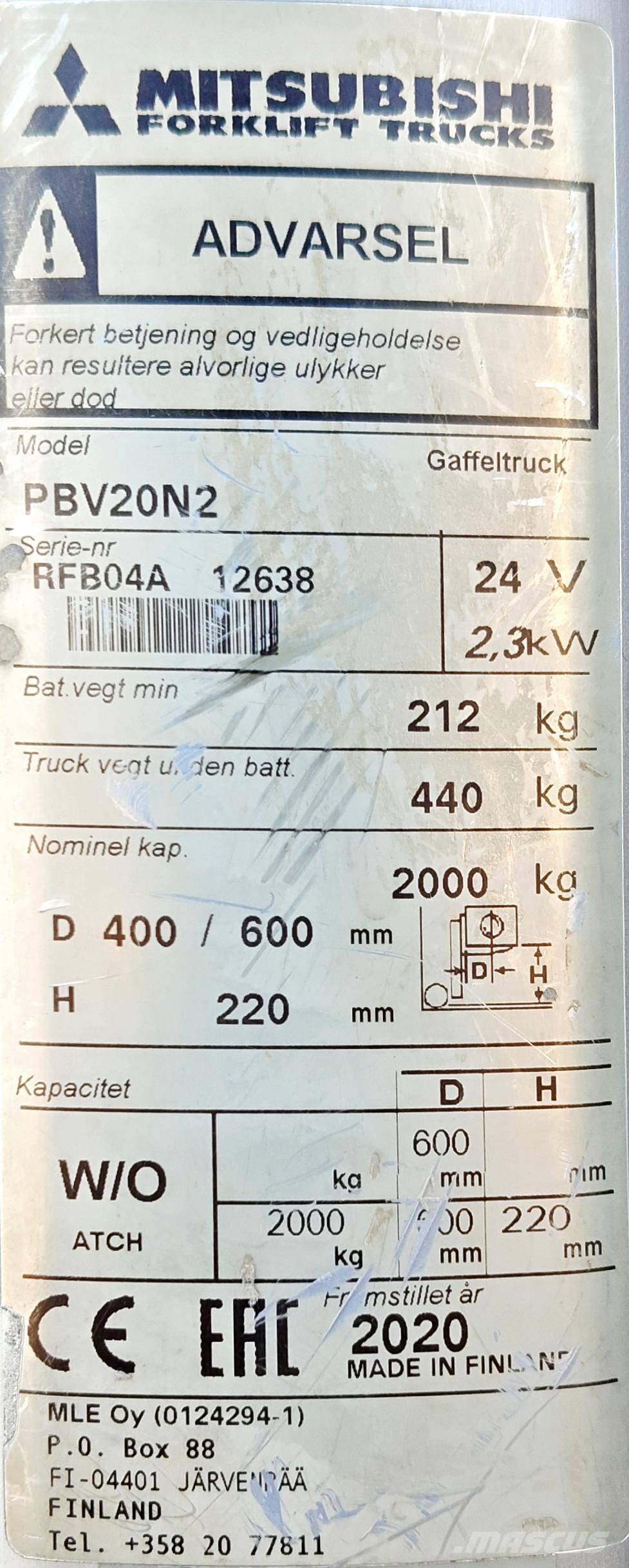 Mitsubishi PBV20N2 Keltuvai su platforma operatoriui