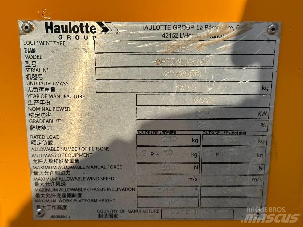 Haulotte OPTIMUM 8 Žirkliniai keltuvai