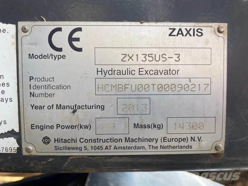 Hitachi ZX135US-3 Vikšriniai ekskavatoriai