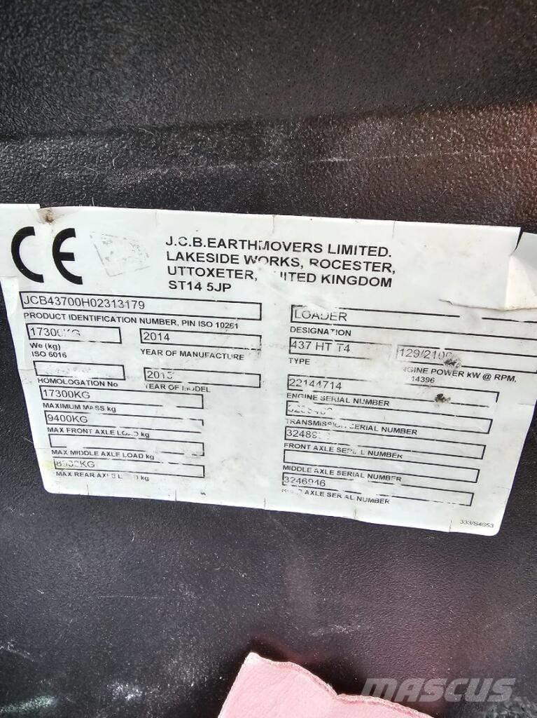 JCB 437 HT Naudoti ratiniai krautuvai