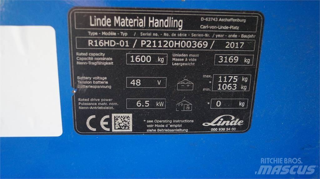 Linde R16HD Šakiniai krautuvai su prailgintu keltuvu