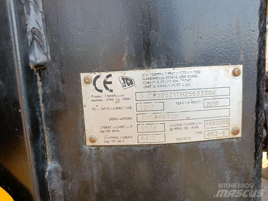 JCB 85Z-1 ECO Vidutinės galios ekskavatoriai 7-12 t