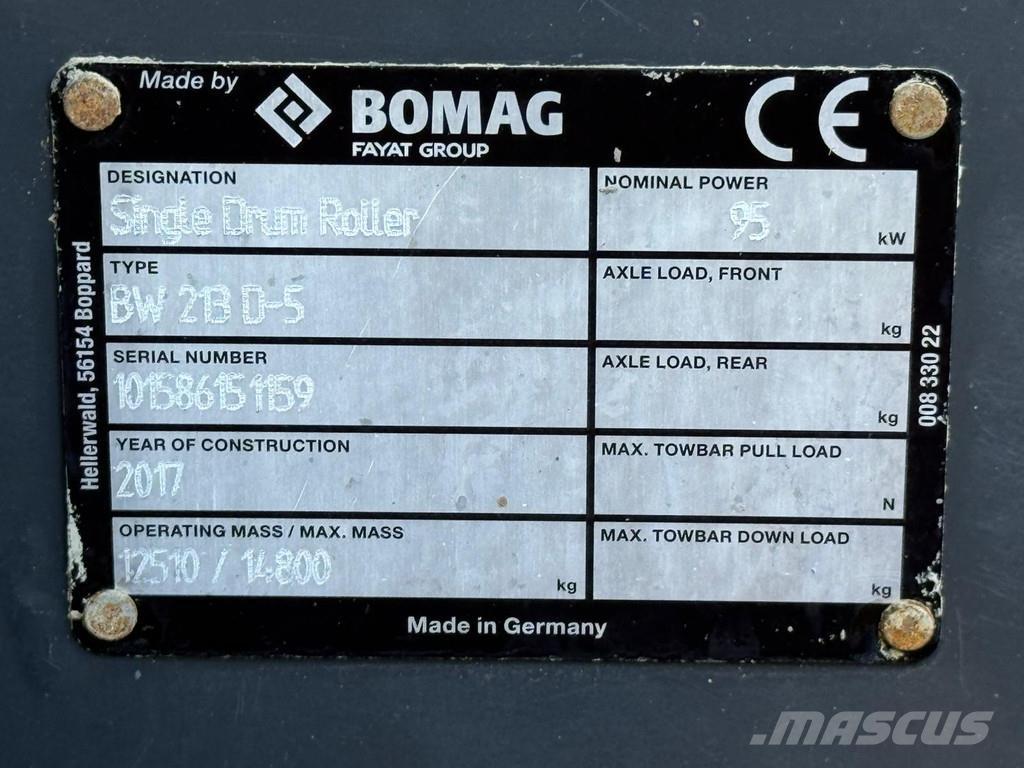 Bomag BW213D-5 Vieno būgno volai