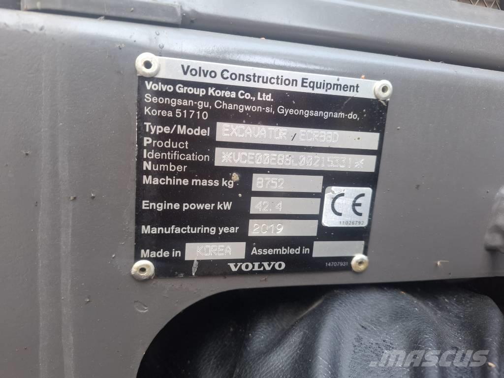 Volvo ECR 88 D Vidutinės galios ekskavatoriai 7-12 t