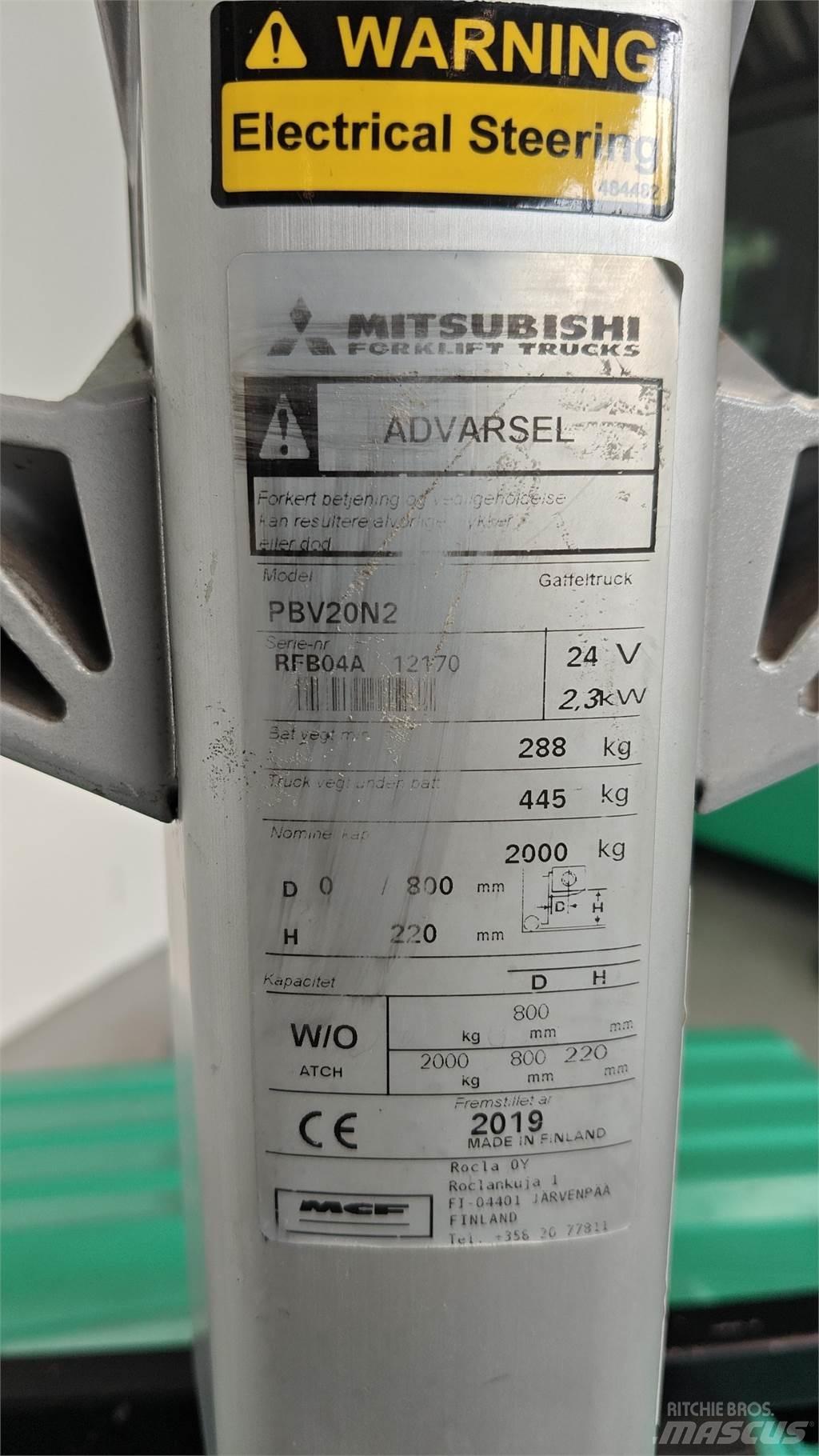 Mitsubishi PBV20N2 Šakiniai krautuvai - Kita