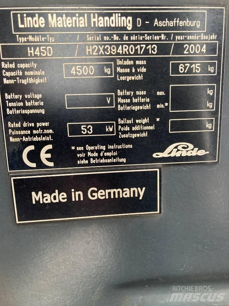 Linde H45D/394-01 Dyzeliniai krautuvai