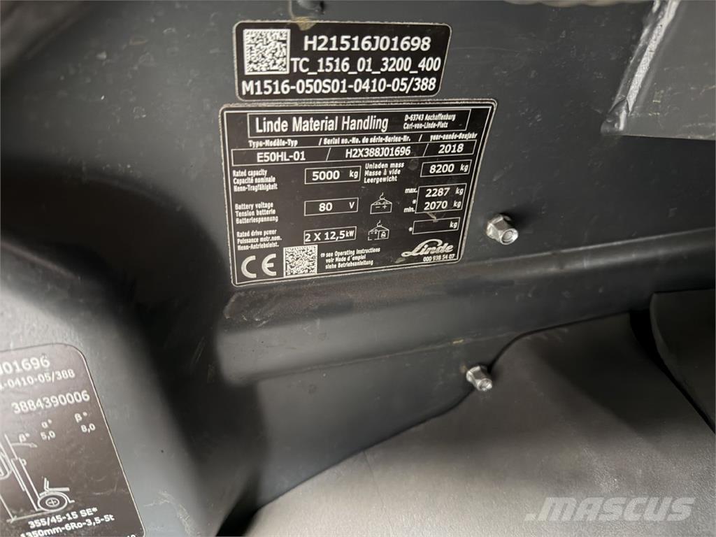 Linde E50HL-01 Elektriniai šakiniai krautuvai