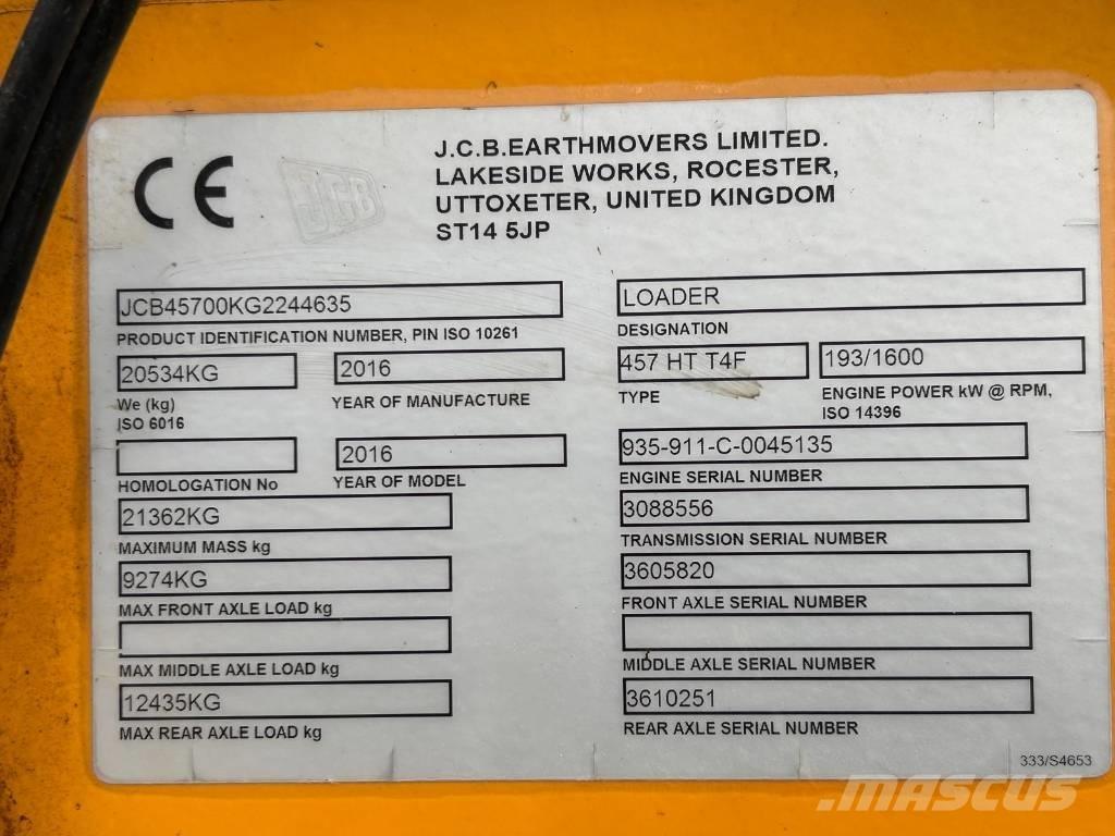 JCB 457 HT Naudoti ratiniai krautuvai