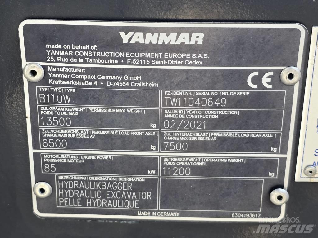 Yanmar B 110 W Ratiniai ekskavatoriai