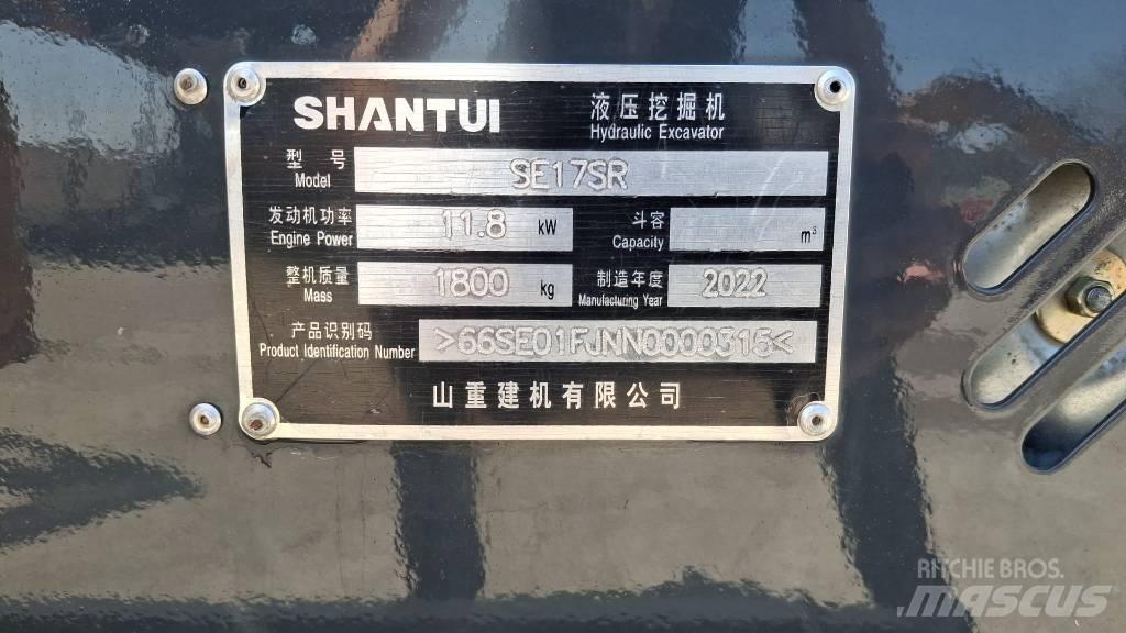 Shantui SE 17 SR Mini ekskavatoriai < 7 t