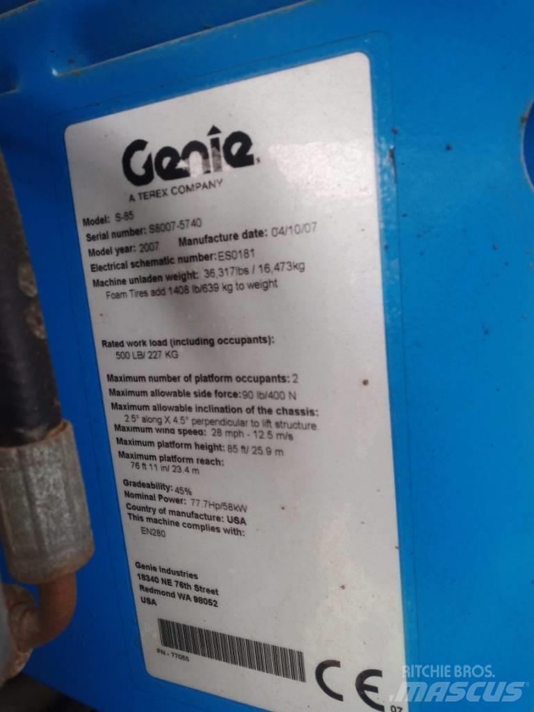 Genie S 85 Teleskopiniai keltuvai