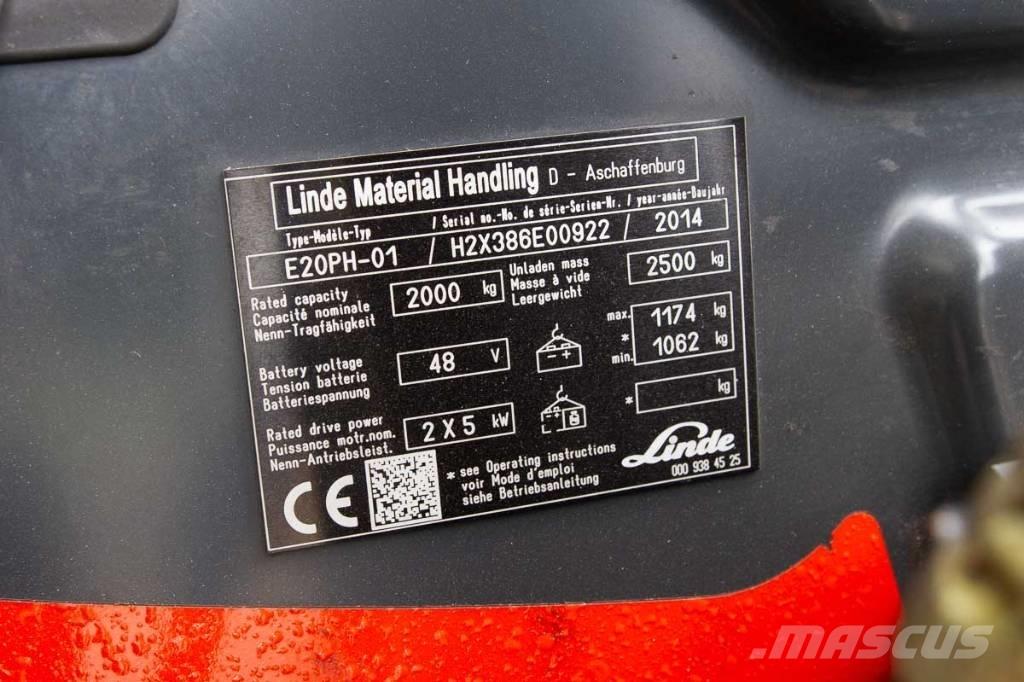 Linde E 20 Elektriniai šakiniai krautuvai