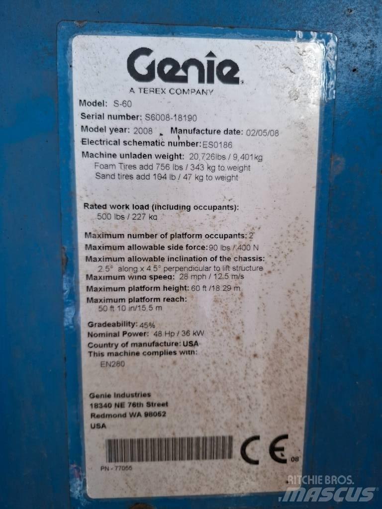 Genie S 60 Teleskopiniai keltuvai
