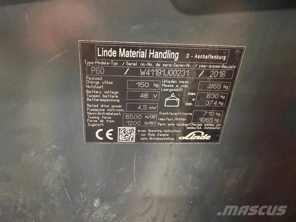 Linde P 60 Krovimas/Kėlimas - Kita